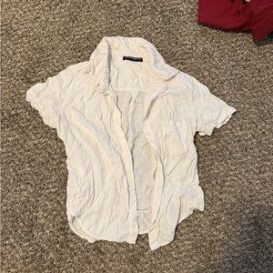 Brandy Melville Cream Casual Button-Down Shirt